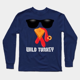 Thanksgiving Wild Turkey Face Halloween Costume Long Sleeve T-Shirt